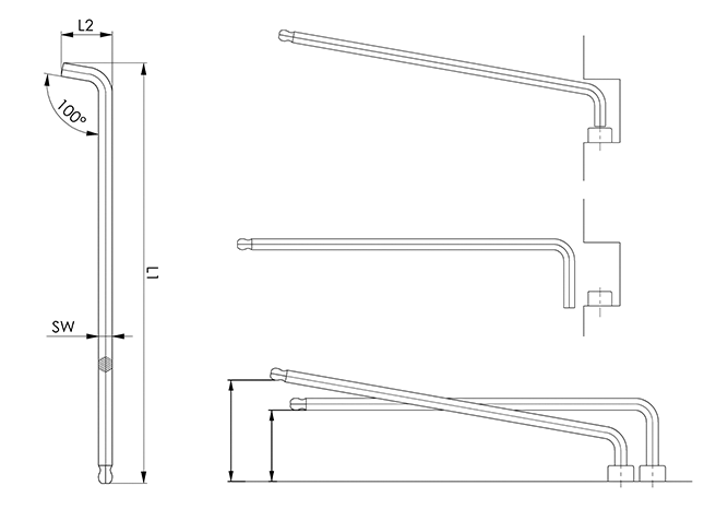 schema clé coudées 100°