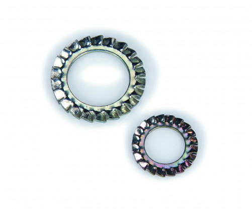 Rondelle à dents extérieures chevauchantes «&nbsp;forme plane&nbsp;» NFE 27624 30mm acier traité zingué blanc 5µ EVENTAIL®