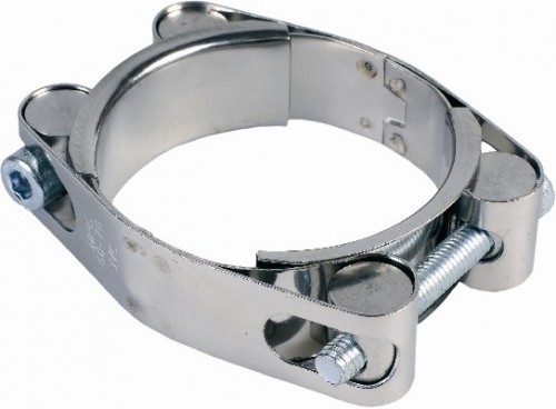 Collier de serrage à bande emboutie et à double tourillon largeur 20mm Ø220  à 230mm inox 316