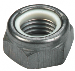 Ecrou hexagonal bas autofreiné (anneau non métallique) Type T NFE 25412 NYLSTOP® acier