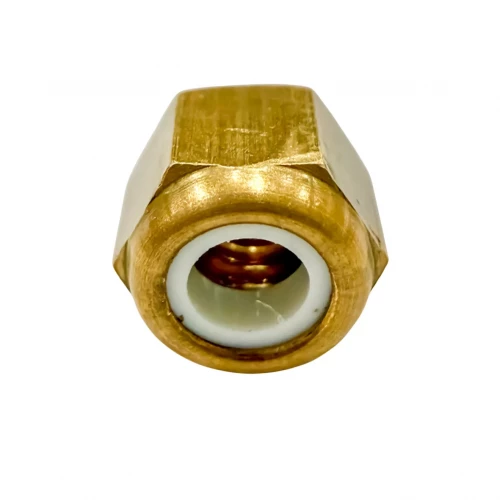 Ecrou hexagonal autofreiné (anneau non metallique)  M4 X 0.70 LAITON NYLSTOP®