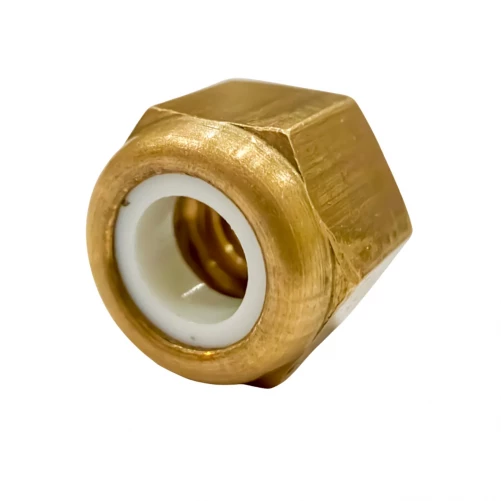 Ecrou hexagonal autofreiné (anneau non metallique)  M4 X 0.70 LAITON NYLSTOP®