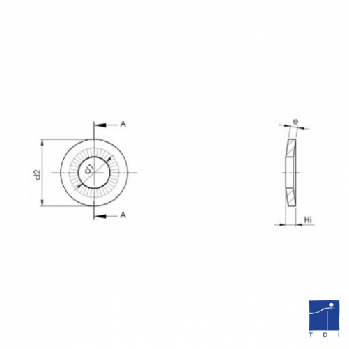Rondelle conique striée de serrage symbole CS moyenne NFE 25511 20mm Inox A2