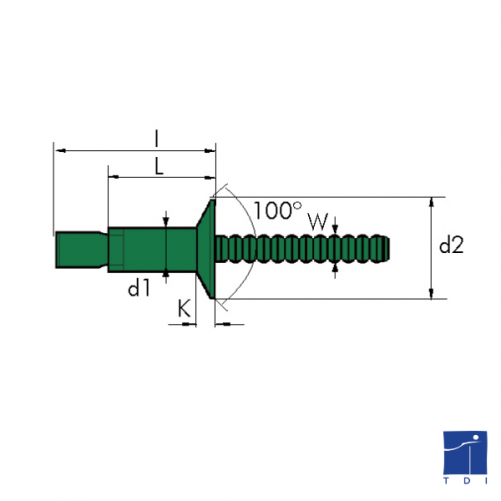 RIVET STRUCTURE TP Ø 6,5 X 20 INOX/INOX REFERENCE G1826006520