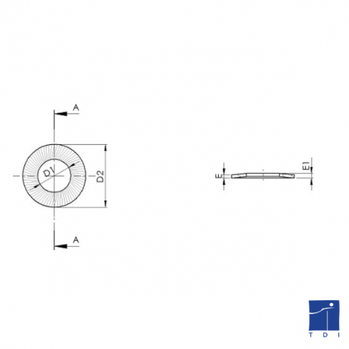 Rondelle conique striée de serrage symbole CS moyenne NFE 25511 6mm acier traité zingage mécanique 12µm