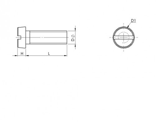 Vis métaux tête cylindrique fendue DIN 84 M3 X 0.50 X 50mm Inox A2