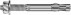 Goujon d'ancrage à bague B 8mm X 45mm X 110mm inox A4