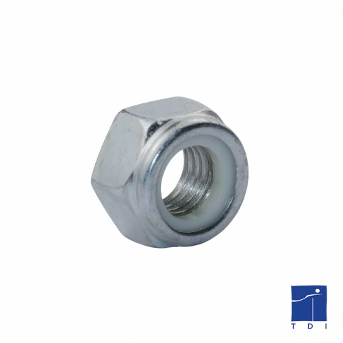 Ecrou de sécurité à bague plastique DIN 985 M12 X 1.75 acier cl.l8l zingué blanc
