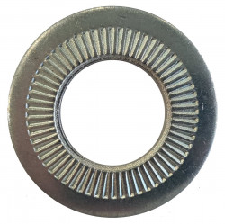 Rondelle conique striée de serrage symbole CS moyenne NFE 25511 acier traité zingué blanc CONTACT®