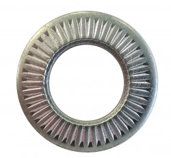 Rondelle conique striée de serrage symbole CS étroite NFE 25511 acier traité zingué passivé CONTACT®