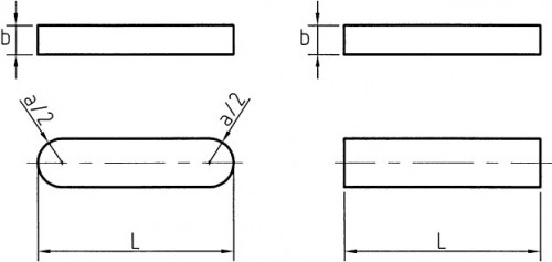 Clavette parallèle à bouts ronds DIN 6885 A 6mm X 16mm X 6mm acier